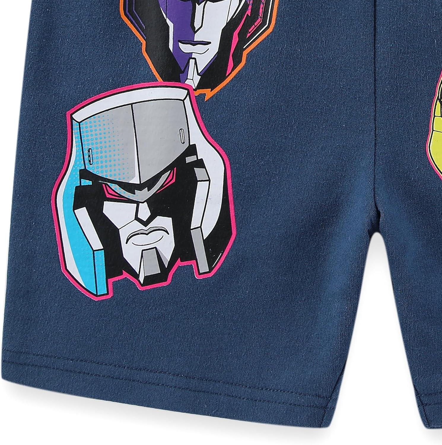 image:imageTransformers Boys French Terry Short Sleeve TShirt and Short Set for Big KidsBlue