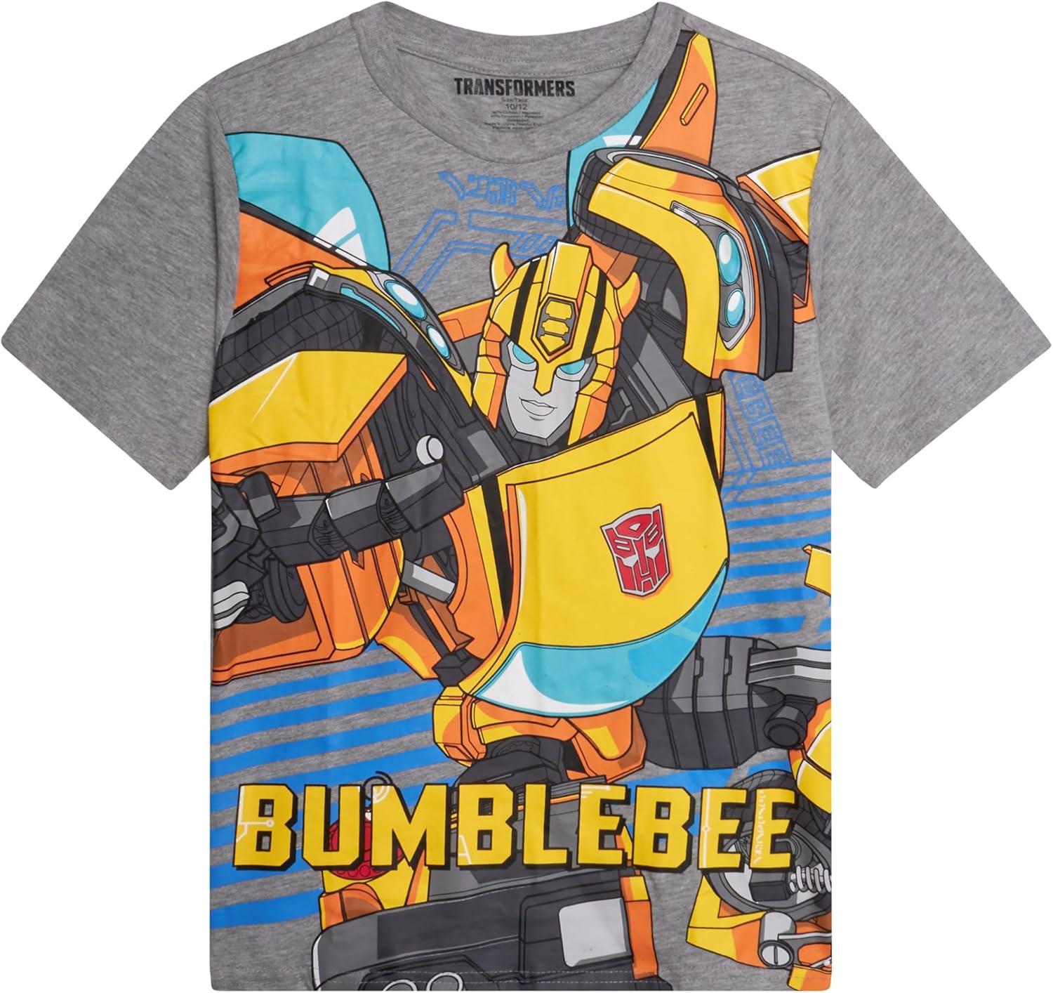 image:imageTransformers Boys TShirt 2 Pack Optimus Prime Bumble Bee Autobot Graphic Tee Short Sleeve Shirt for ToddlerBoys 3T16Transformer Heather GreyBlue