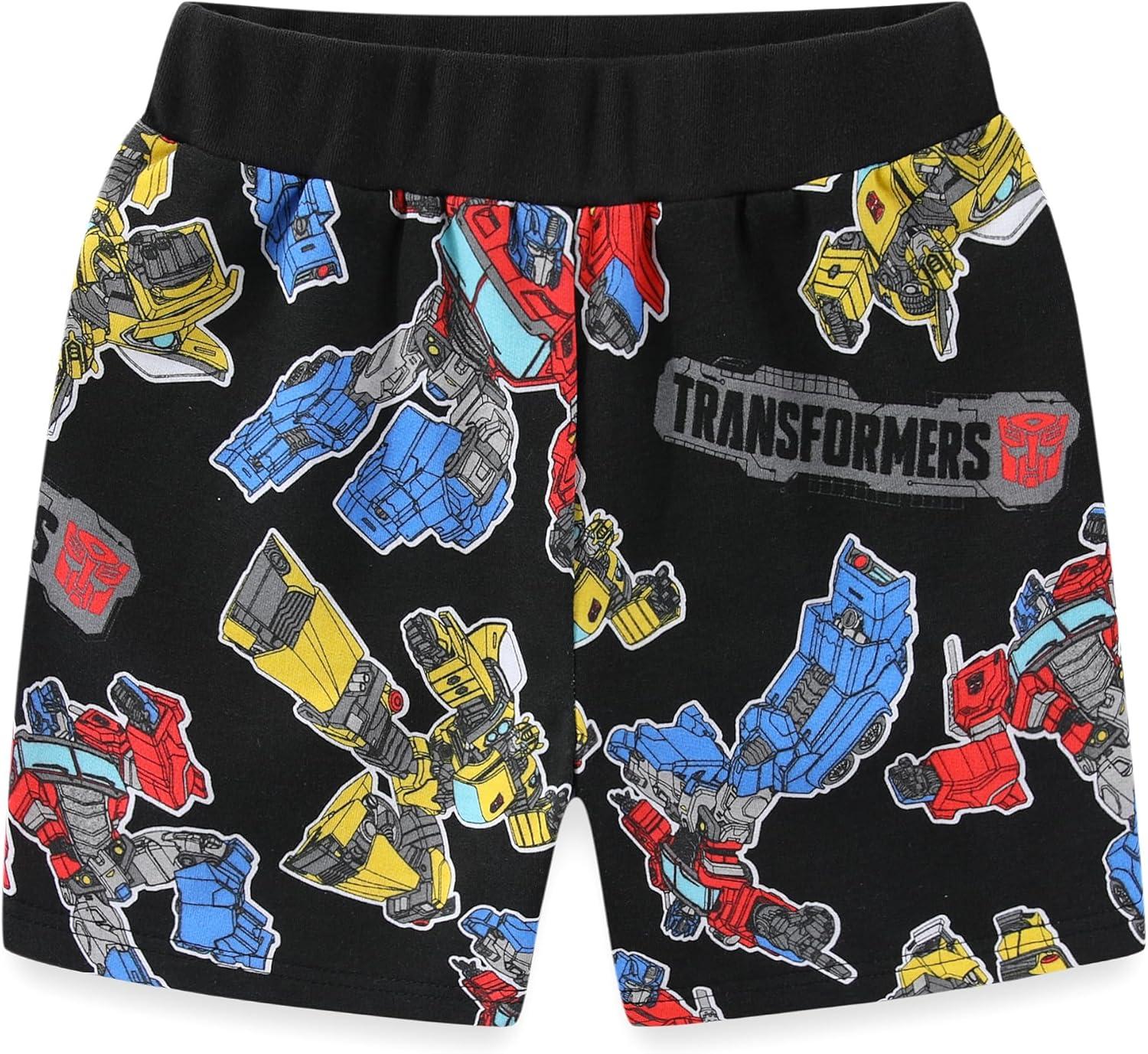 image:imageTransformers Optimus Prime Bumblebee Boys Short Sleeve TShirt and Shorts Set for Toddler to Big KidsBlackGrey