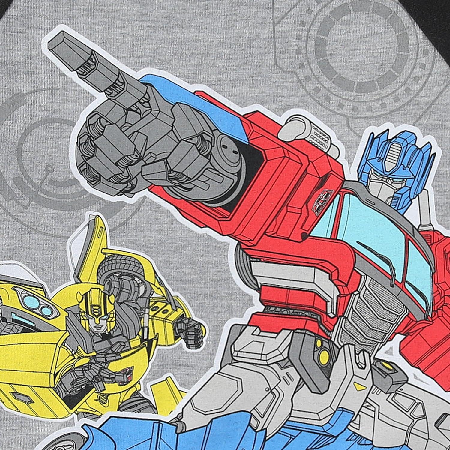 image:imageTransformers Optimus Prime Bumblebee Boys Short Sleeve TShirt and Shorts Set for Toddler to Big KidsBlackGrey