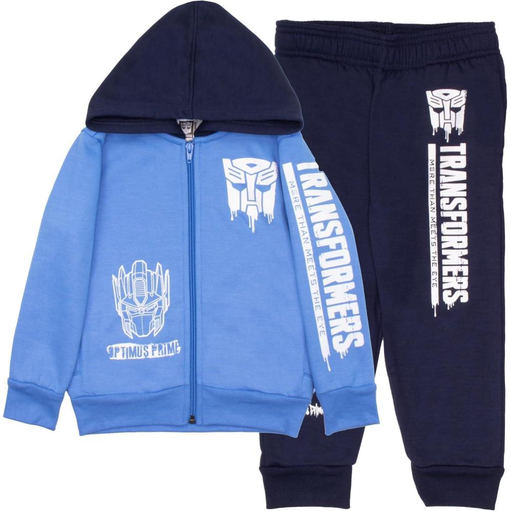 image:imageTransformers Boys Matching Sets Pullover Hoodie and Jogger Fleece Set for Boys 2 Piece BundleBlue
