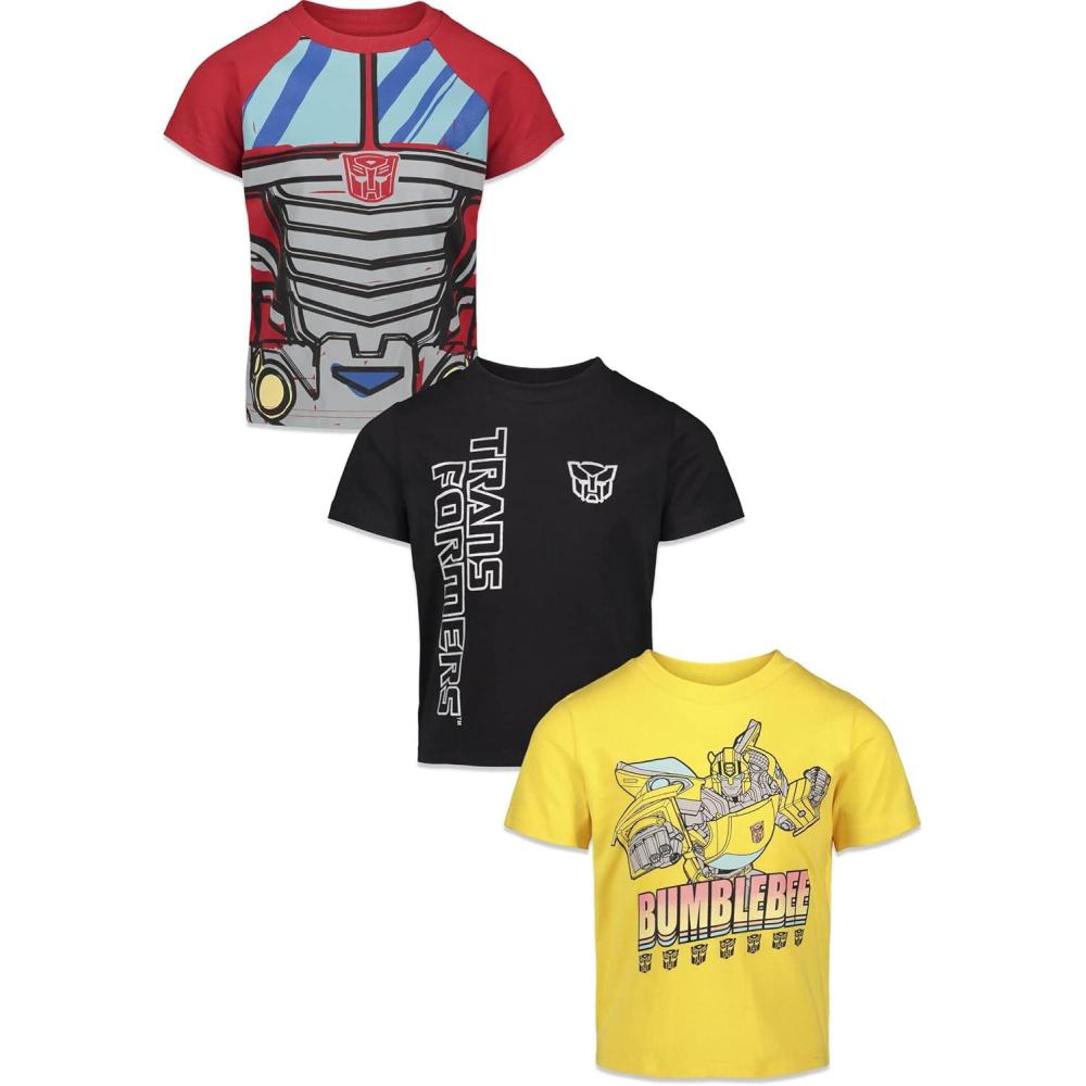 image:imageTransformers Bumblebee Optimus Prime Megatron 3 Pack TShirts Toddler to Big KidRedYellowBlack