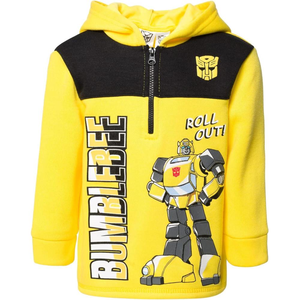 image:imageTransformers Optimus Prime Bumblebee Megatron Half Zip Pullover Hoodie Toddler to Big KidYellow