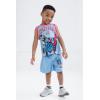 Transformers Athletic Mesh Jersey Tank Top and Basketball Shorts Outfit Set Toddler to Big Kid Sizes (2T – 10-12)(Light Blue)