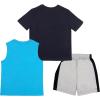 Transformers Boys 5-12 Blue Cotton Blend Modern Short Sleeve Shirt Tank Top and Shorts 3 Pack Bundle Set for Kids(Navy Blue and Sky Blue)
