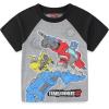 Transformers Optimus Prime Bumblebee Boys Short Sleeve T-Shirt and Shorts Set for Toddler to Big Kids(Black/Grey)