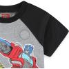 Transformers Optimus Prime Bumblebee Boys Short Sleeve T-Shirt and Shorts Set for Toddler to Big Kids(Black/Grey)