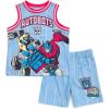 Transformers Athletic Mesh Jersey Tank Top and Basketball Shorts Outfit Set Toddler to Big Kid Sizes (2T – 10-12)(Light Blue)