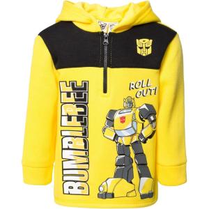 Transformers Optimus Prime Bumblebee Megatron Half Zip Pullover Hoodie Toddler to Big Kid(Yellow)