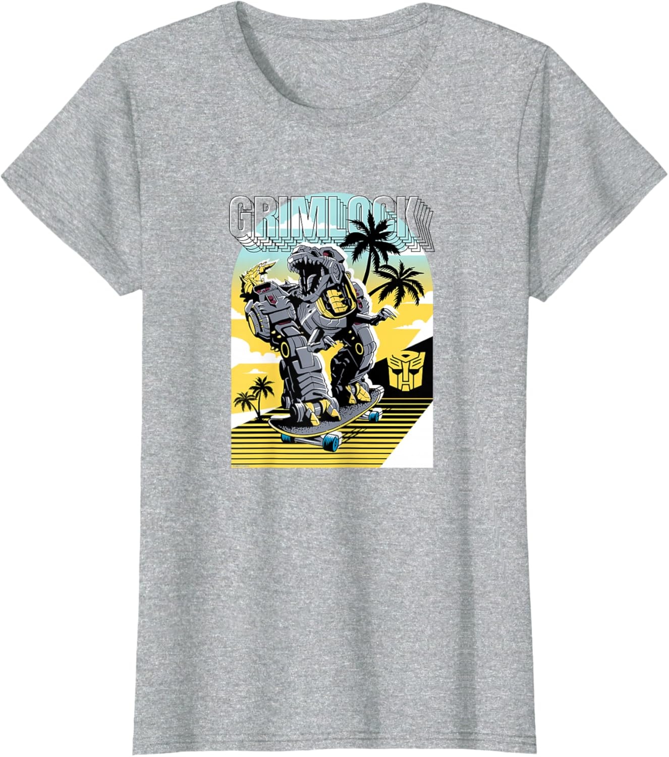 image:imageTransformers Grimlock Skating Portrait TShirtHeather Grey