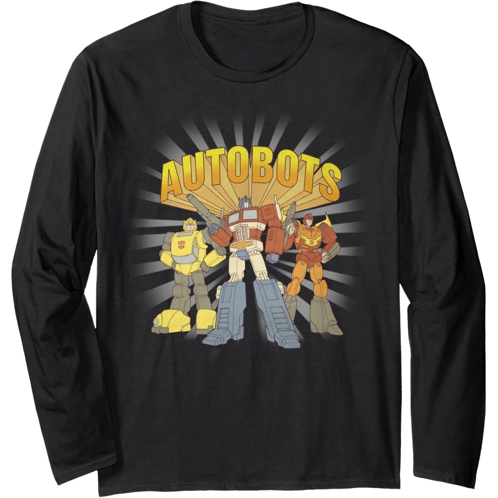 image:imageTransformers Autobots Trio Retro Cartoon Group Shot Long Sleeve TShirtBlack