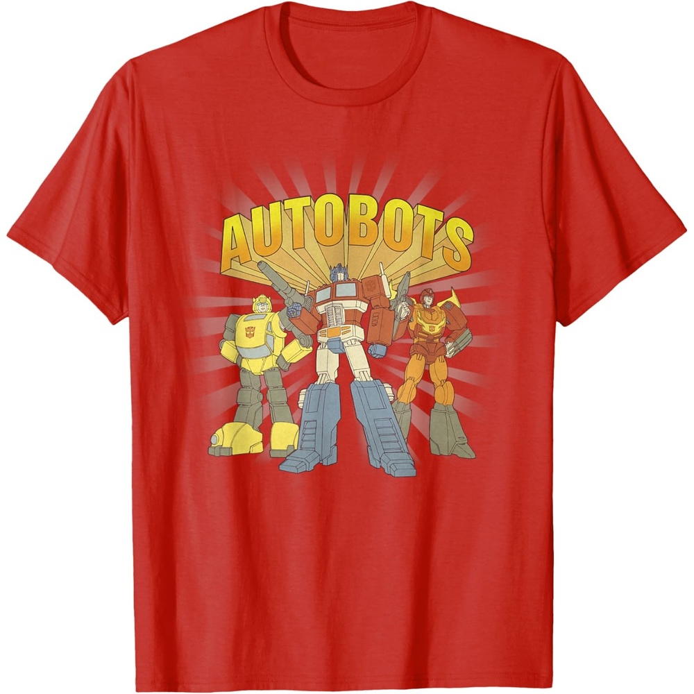 image:imageTransformers Autobots Trio Retro Cartoon Group Shot TShirtRed