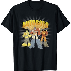 Transformers Autobots Trio Retro Cartoon Group Shot T-Shirt(Black)