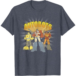 Transformers Autobots Trio Retro Cartoon Group Shot T-Shirt(Heather Blue)
