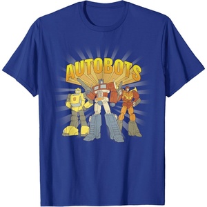 Transformers Autobots Trio Retro Cartoon Group Shot T-Shirt(Royal Blue)