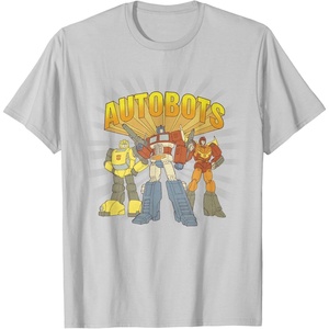 Transformers Autobots Trio Retro Cartoon Group Shot T-Shirt(Silver Grey)
