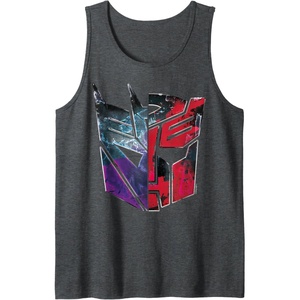 Transformers: War For Cybertron Decepticon Autobot Split Tank Top(Dark Heather Grey)