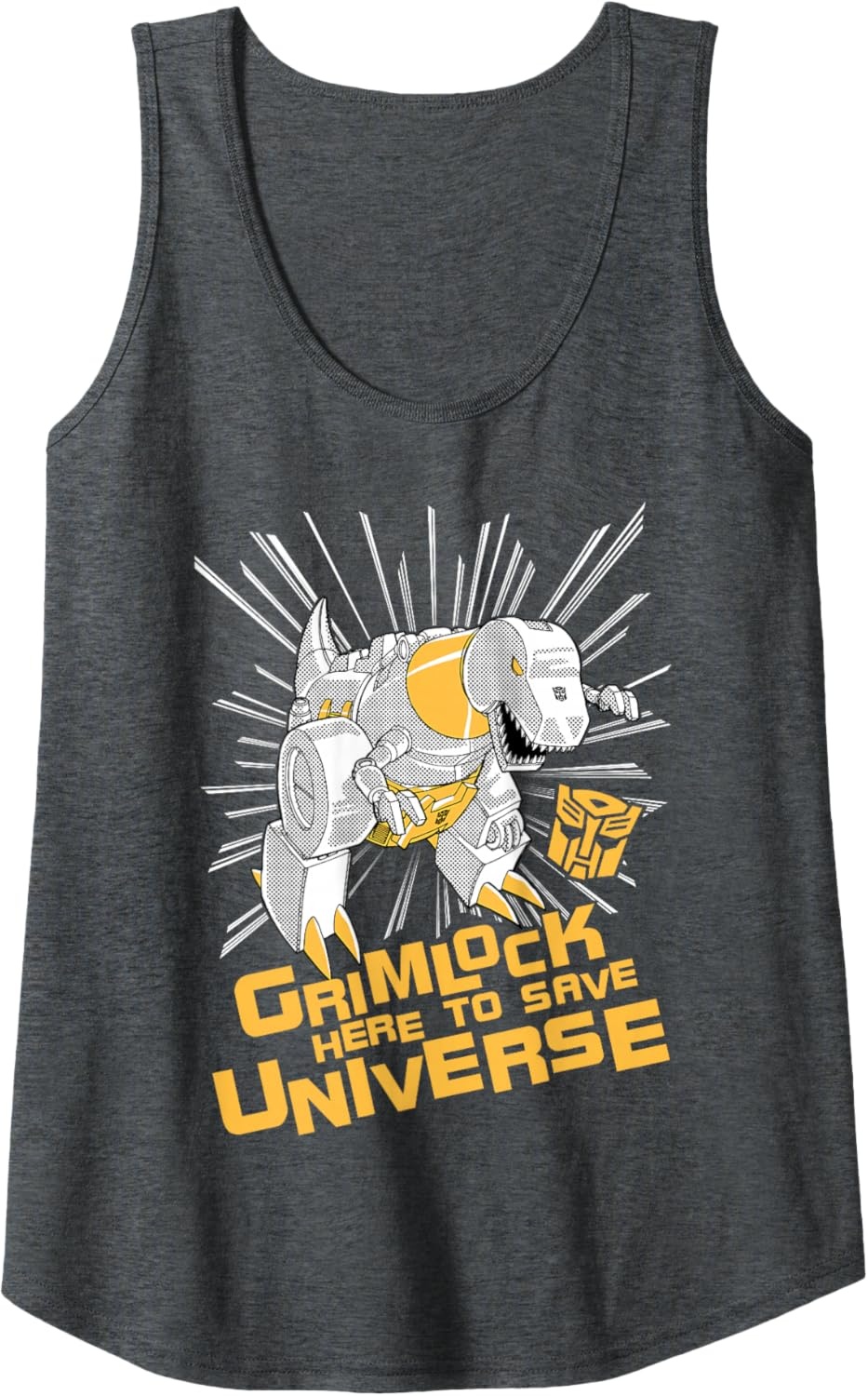 image:imageTransformers Grimlock Here To Save Universe Retro Vintage Tank TopDark Heather Grey