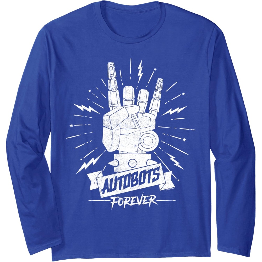 image:imageTransformers Autobots Forever Rock On Retro Rock Poster Long Sleeve TShirtRoyal Blue