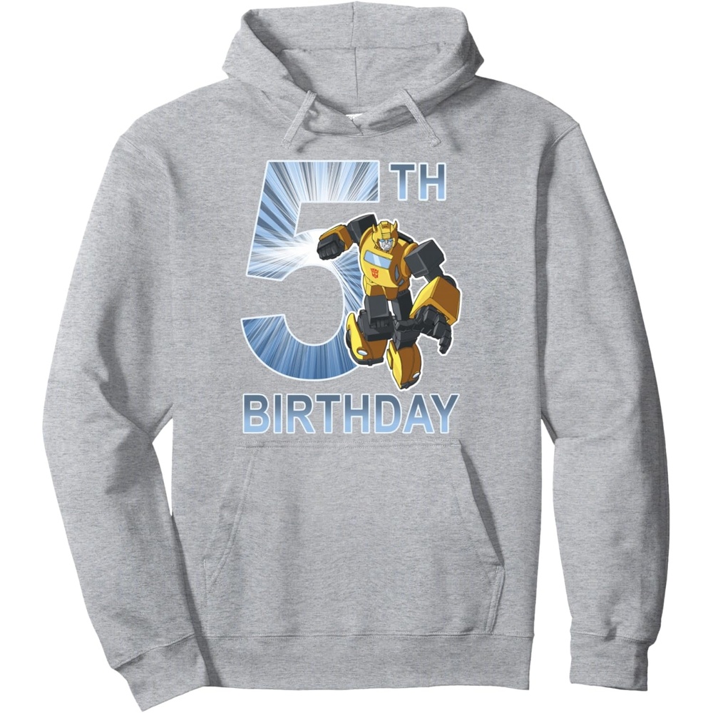 image:imageTransformers Bumblebee 5th Birthday Vintage Pullover HoodieHeather Grey