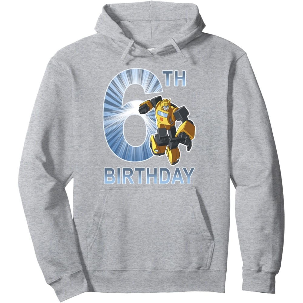 image:imageTransformers Bumblebee 6th Birthday Vintage Pullover HoodieHeather Grey