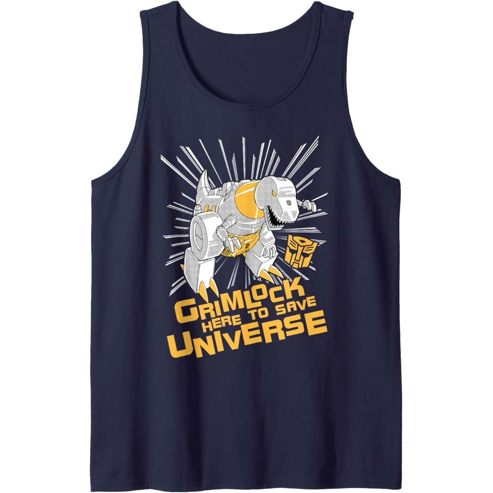 image:imageTransformers Grimlock Here To Save Universe Retro Vintage Tank TopNavy Blue