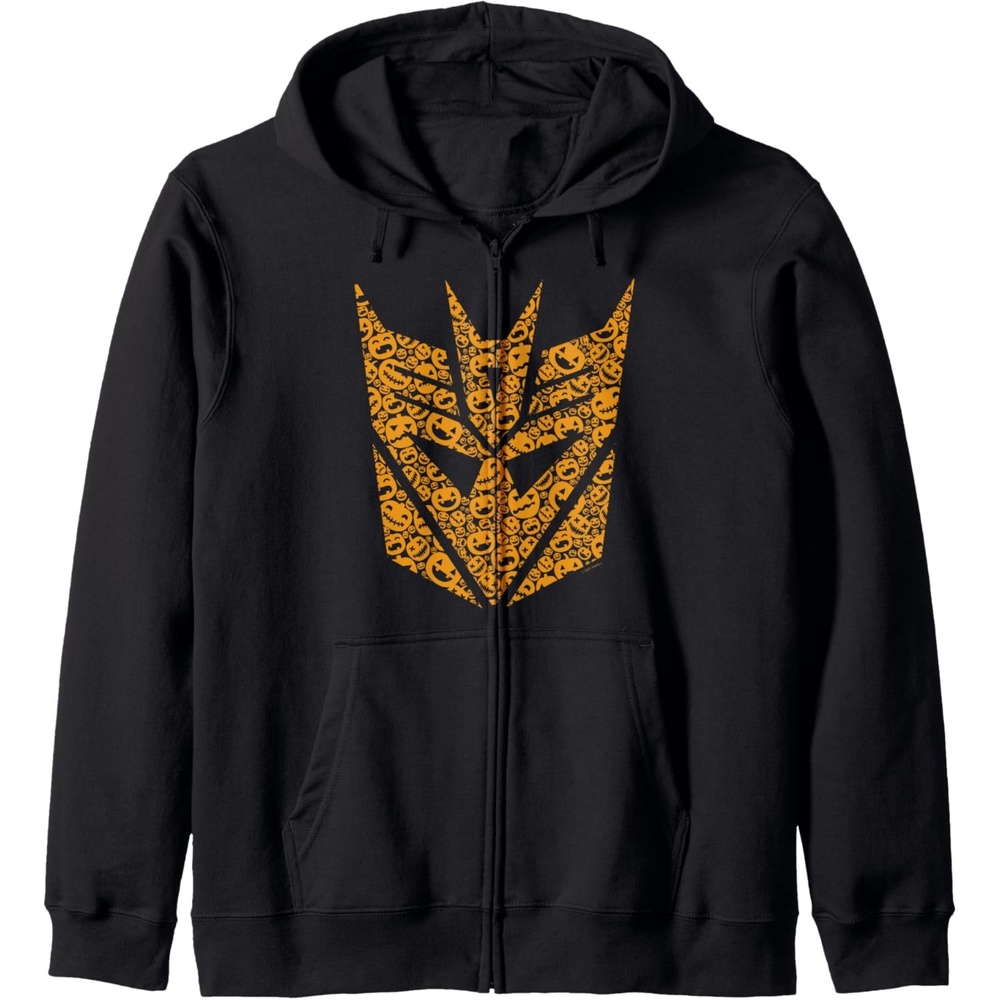 image:imageTransformers Halloween Decepticon Pumpkin Filled Mask Zip HoodieBlack