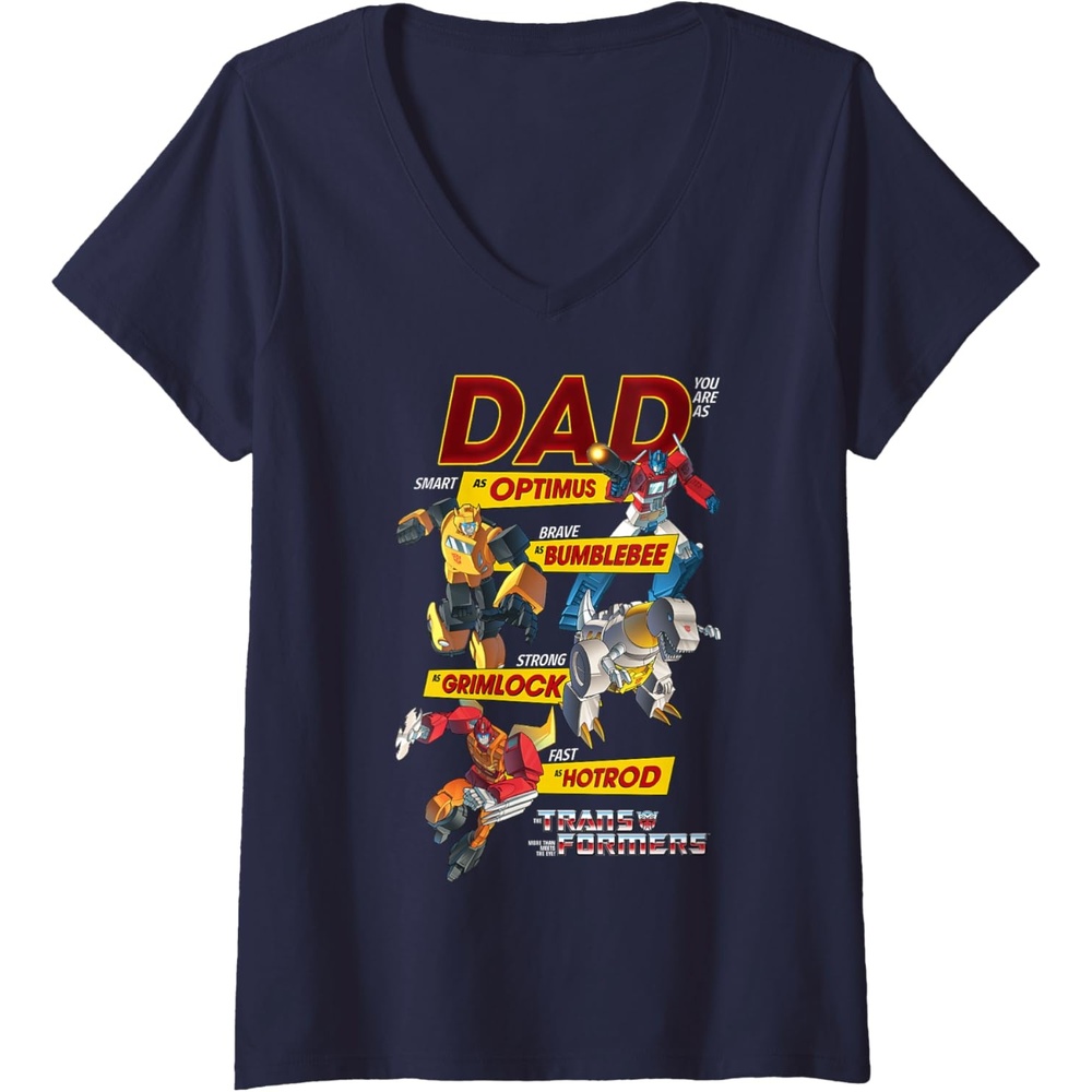 image:imageWomens Transformers Fathers Day Autobots Dad You are Smart Logo VNeck TShirtNavy Blue