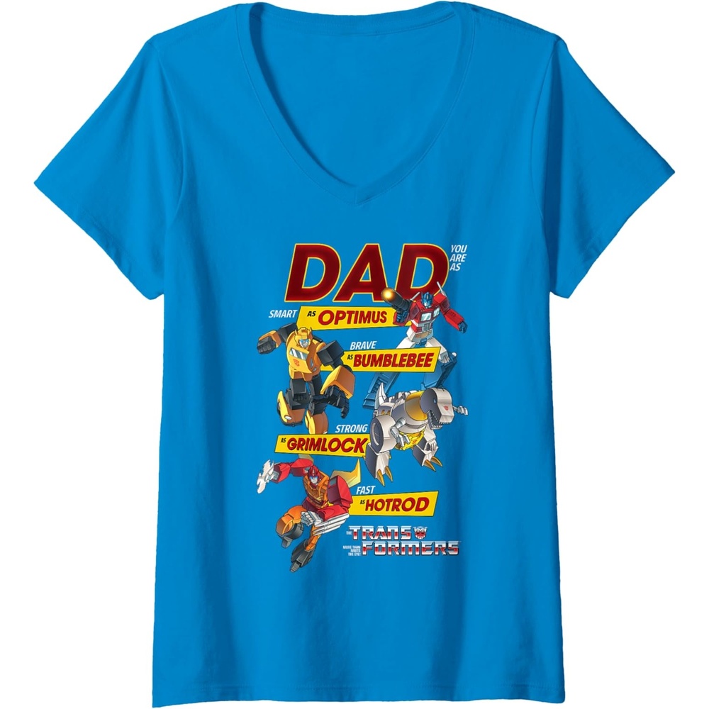 image:imageWomens Transformers Fathers Day Autobots Dad You are Smart Logo VNeck TShirtSapphire Blue