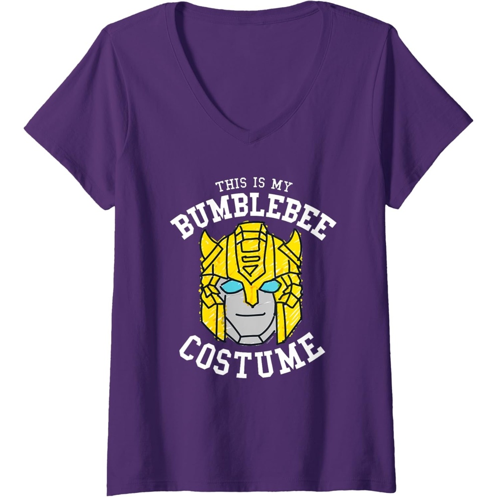 image:imageWomens Transformers Halloween This is My Bumblebee Costume VNeck TShirtPurple