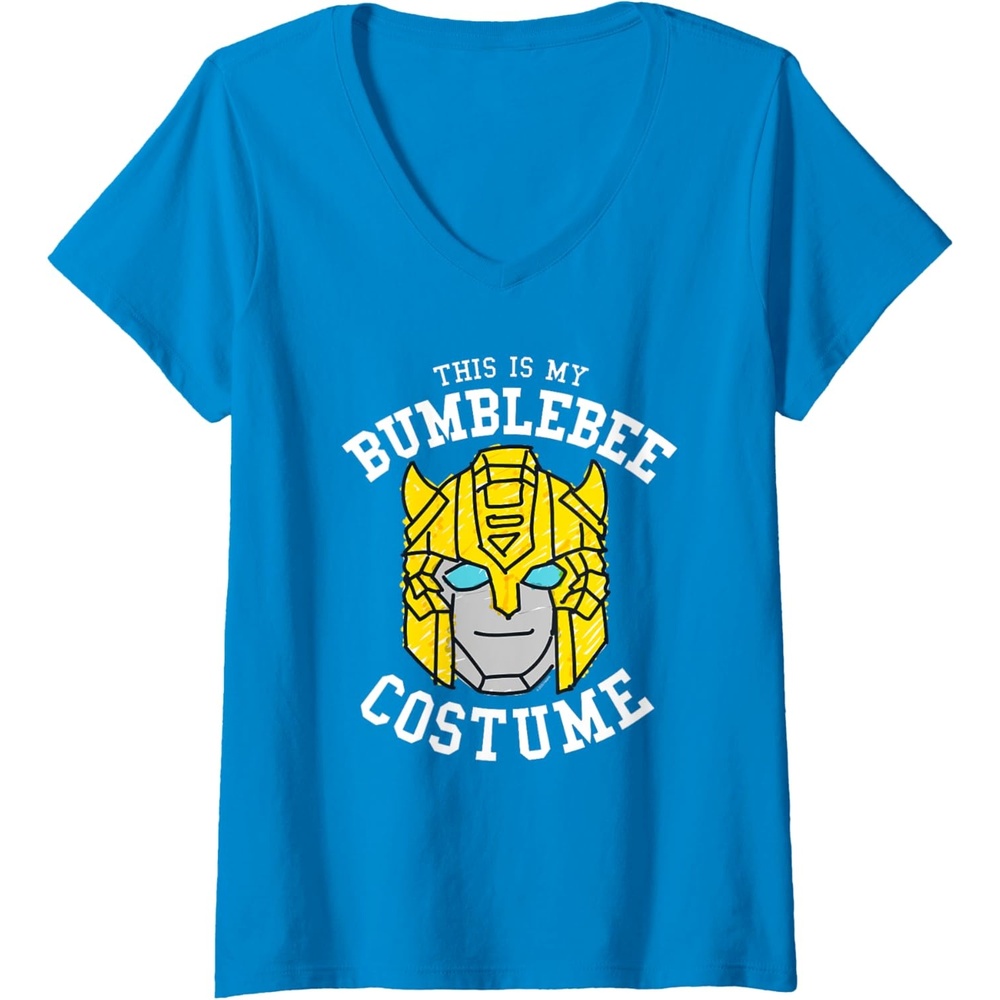 image:imageWomens Transformers Halloween This is My Bumblebee Costume VNeck TShirtSapphire Blue