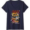 Womens Transformers Father’s Day Autobots Dad You are Smart Logo V-Neck T-Shirt(Navy Blue)
