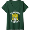Womens Transformers Halloween This is My Bumblebee Costume V-Neck T-Shirt(Dark Green)