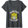 Womens Transformers Halloween This is My Bumblebee Costume V-Neck T-Shirt(Dark Heather Grey)