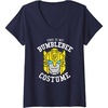 Womens Transformers Halloween This is My Bumblebee Costume V-Neck T-Shirt(Navy Blue)