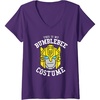 Womens Transformers Halloween This is My Bumblebee Costume V-Neck T-Shirt(Purple)